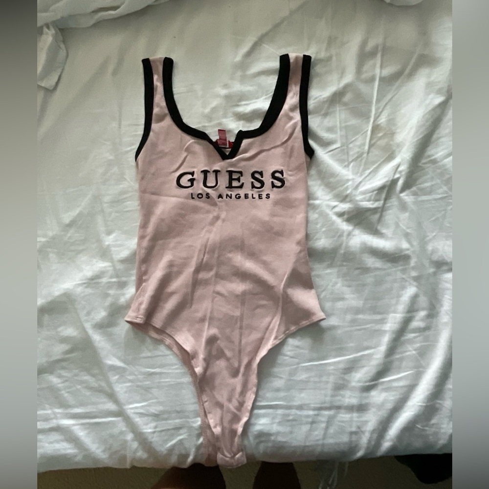 Guess Light Pink and Black Bodysuit